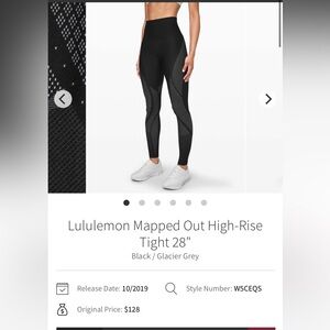 Lululemon mapped out high rise leggings
Size 2